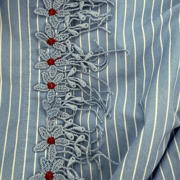 Silvia Tcherassi cotton blue white stripped blouse size XL - Picture 4 of 8